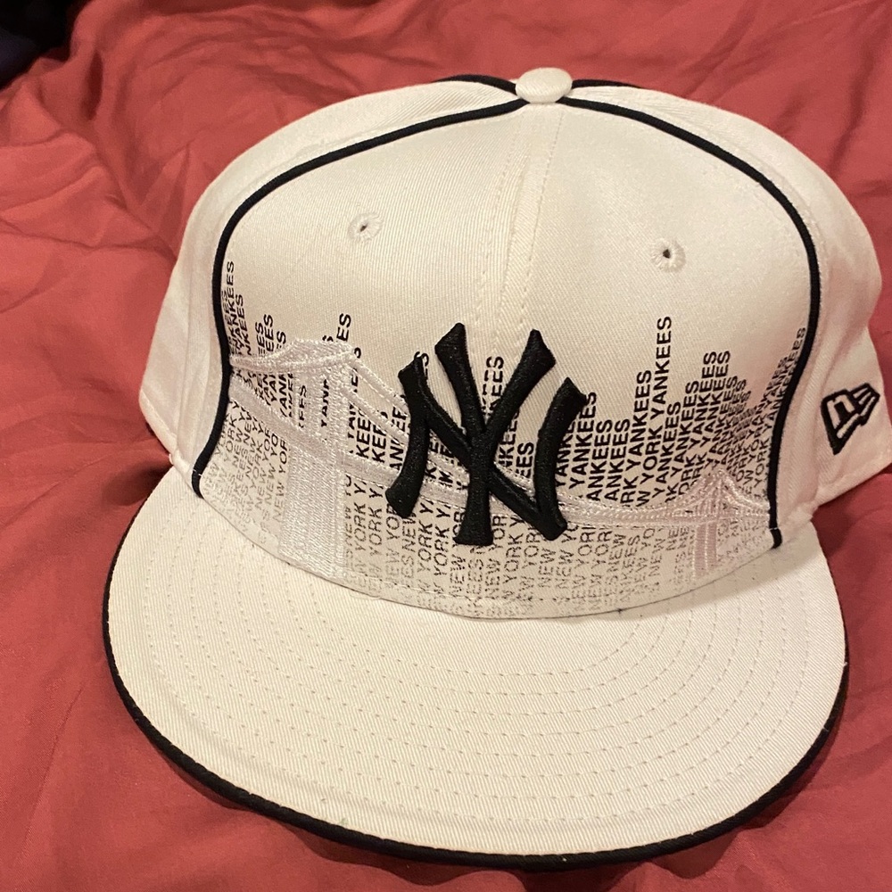 New Era White Cap with Black Detailing